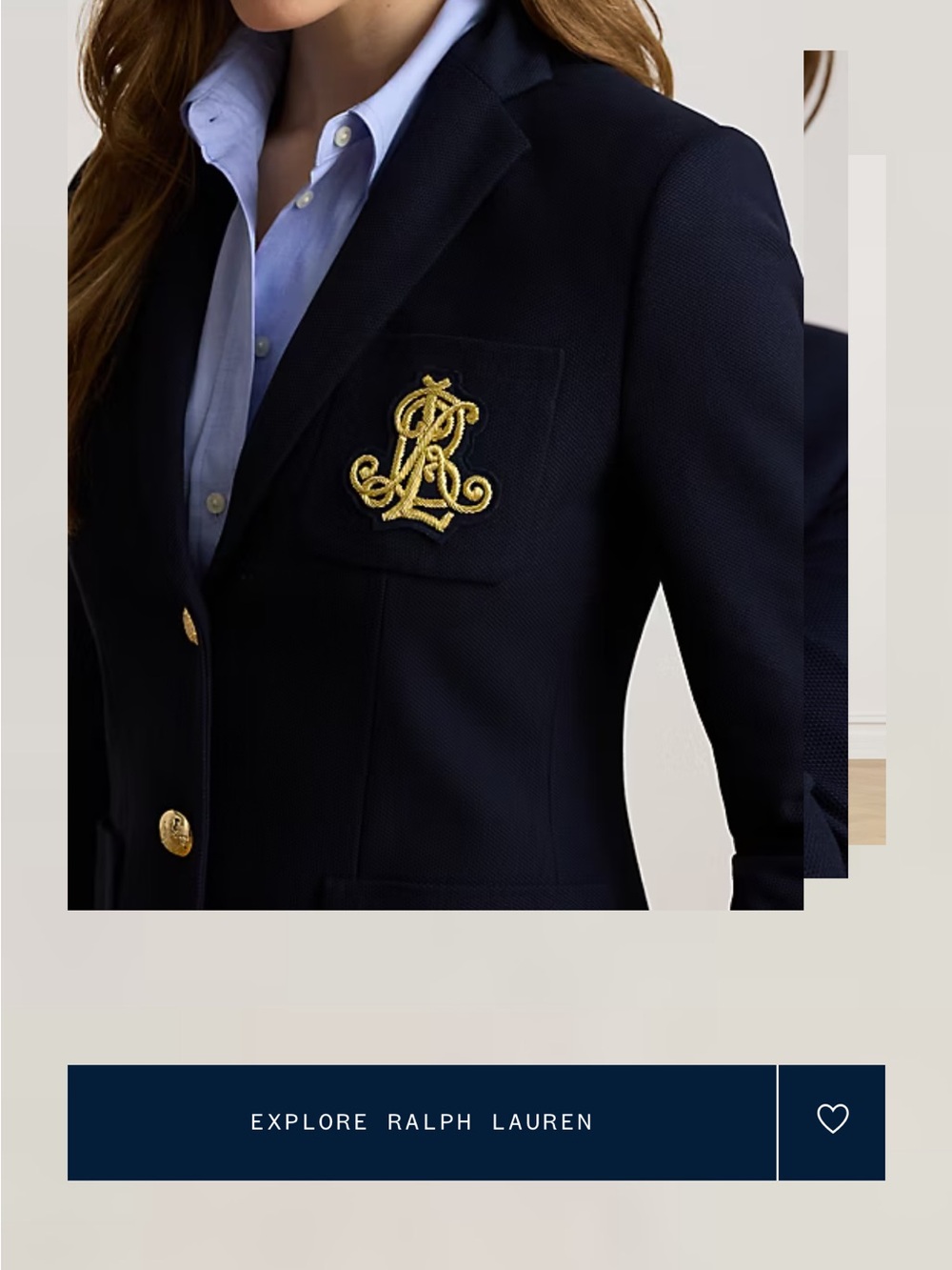 Navy Jacquard Blazer with Gold Bullion Crest